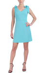 V-neck Back Zipper Open-Back Sheath Sleeveless Short Natural Waistline Sheath Dress With a Bow(s)