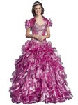 Strapless Basque Corset Waistline Lace-Up Beaded Tulle Sweetheart Quinceanera Dress With Ruffles