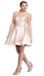 A-line Strapless Natural Waistline Glittering Beaded Sweetheart Short Homecoming Dress