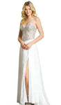 A-line Strapless Sweetheart Jersey Natural Waistline Back Zipper Mesh Sheer Slit Beaded Prom Dress