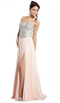 A-line Strapless Jersey Natural Waistline Sweetheart Mesh Beaded Sheer Slit Back Zipper Prom Dress