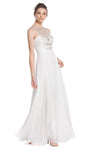 A-line Floor Length Sleeveless Halter Sweetheart Illusion Wrap Glittering Natural Waistline Evening Dress/Prom Dress