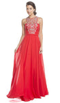 A-line Natural Waistline Glittering Illusion Wrap Floor Length Sleeveless Halter Sweetheart Evening Dress/Prom Dress