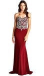 Strapless Jeweled Open-Back Fitted Back Zipper Sheath Sweetheart Floor Length Natural Waistline Sheath Dress/Evening Dress/Party Dress with a Brush/Sweep Train