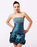 Strapless Empire Waistline Cocktail Short Sheath Glittering Wrap Beaded Straight Neck Sheath Dress/Party Dress