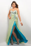 A-line Strapless Empire Waistline Pleated Slit Lace-Up Tiered Fitted Sequined Sweetheart Floor Length Dress