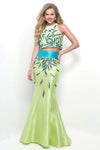 Mermaid General Print Floor Length Applique Beaded Back Zipper Cutout Jeweled Jeweled Neck Empire Waistline Dress