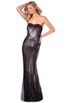 Strapless Open-Back Sequined Back Zipper Beaded Natural Waistline Sweetheart Sheath Sheath Dress