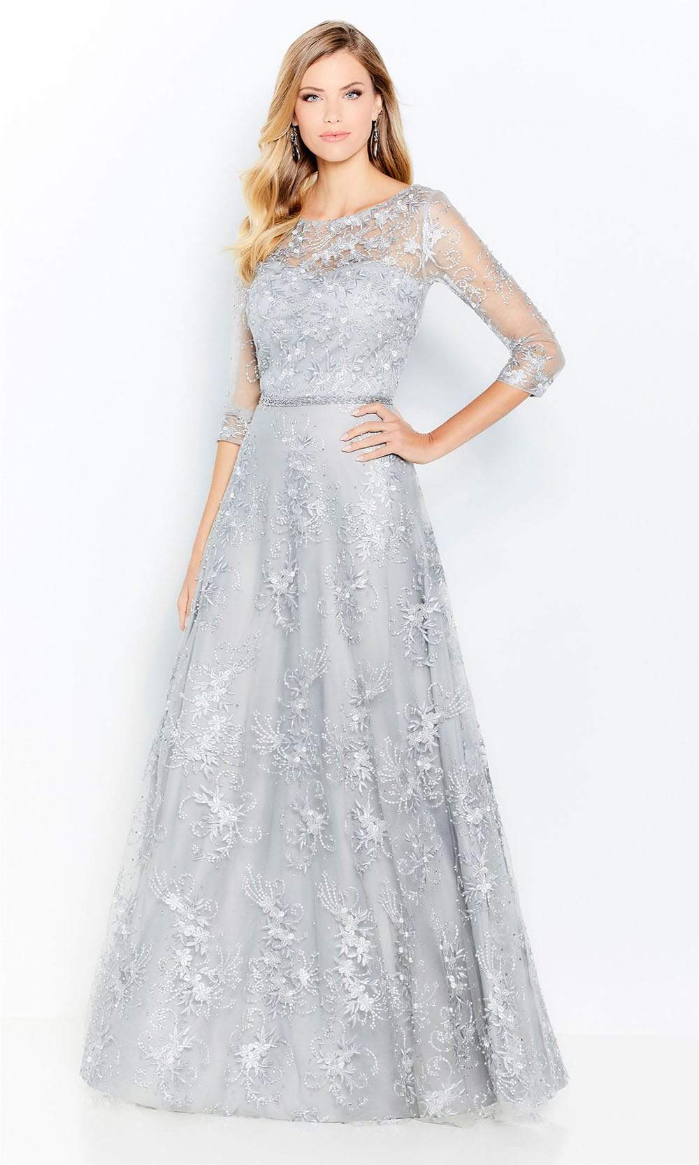 Cameron Blake - 118682 Quarter-Length Sleeve Mother of the Bride A-line Gown
