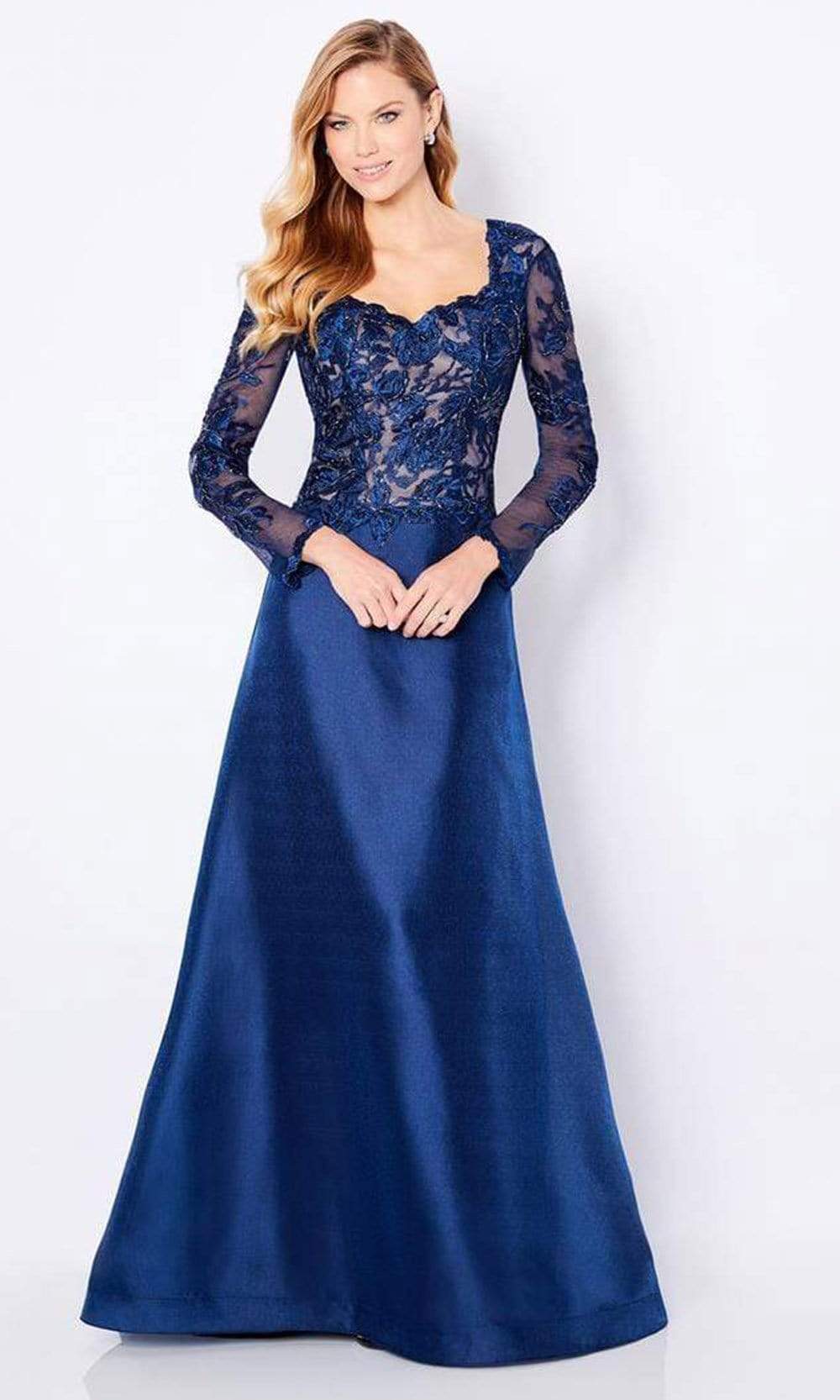 Cameron Blake - 221683 Embroidered Lace Bodice A-Line Gown
