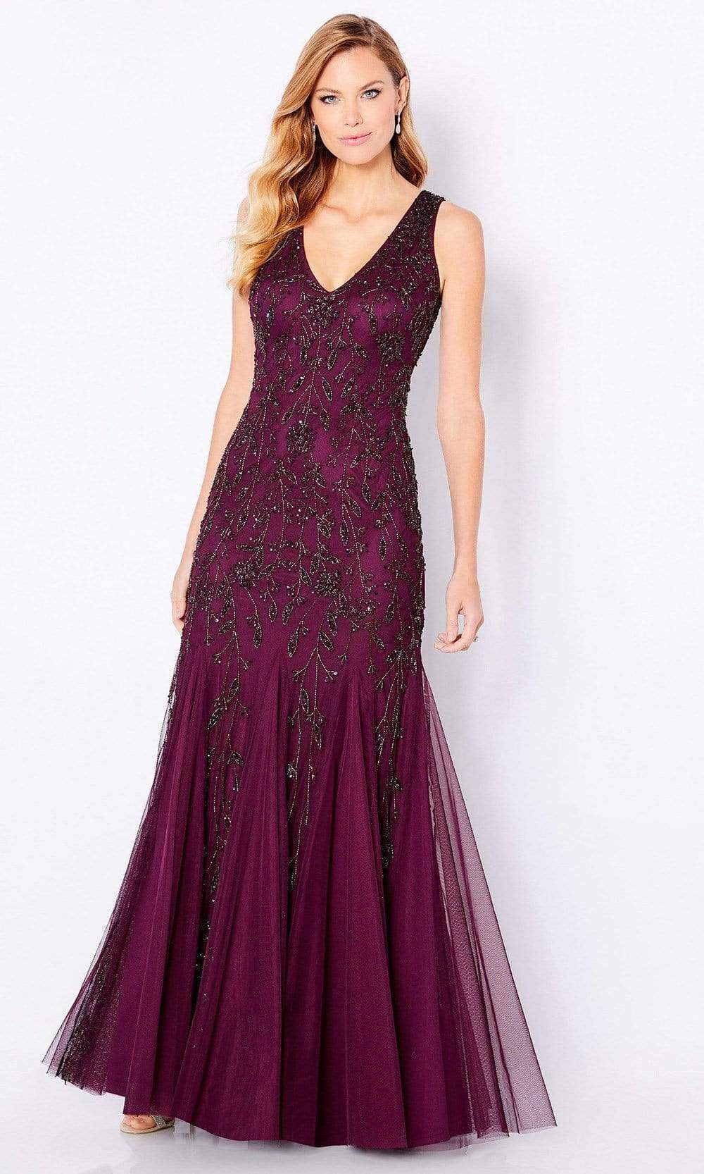 Cameron Blake - 221684 Beaded Evening A-line Gown
