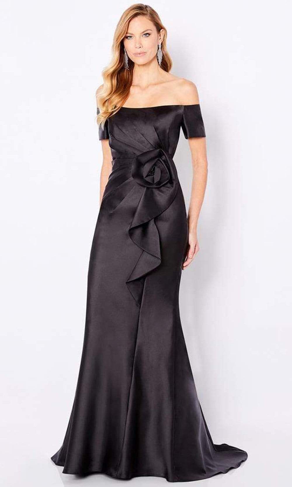 Cameron Blake - 221693 Off-Shoulder Silk A-Line Mother of the Bride Dress
