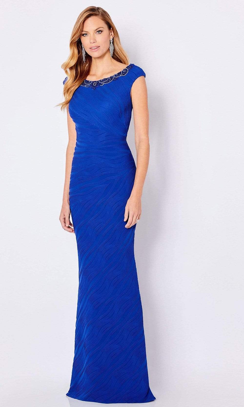 Cameron Blake - 221695 Bateau Neck Sheath Evening Dress
