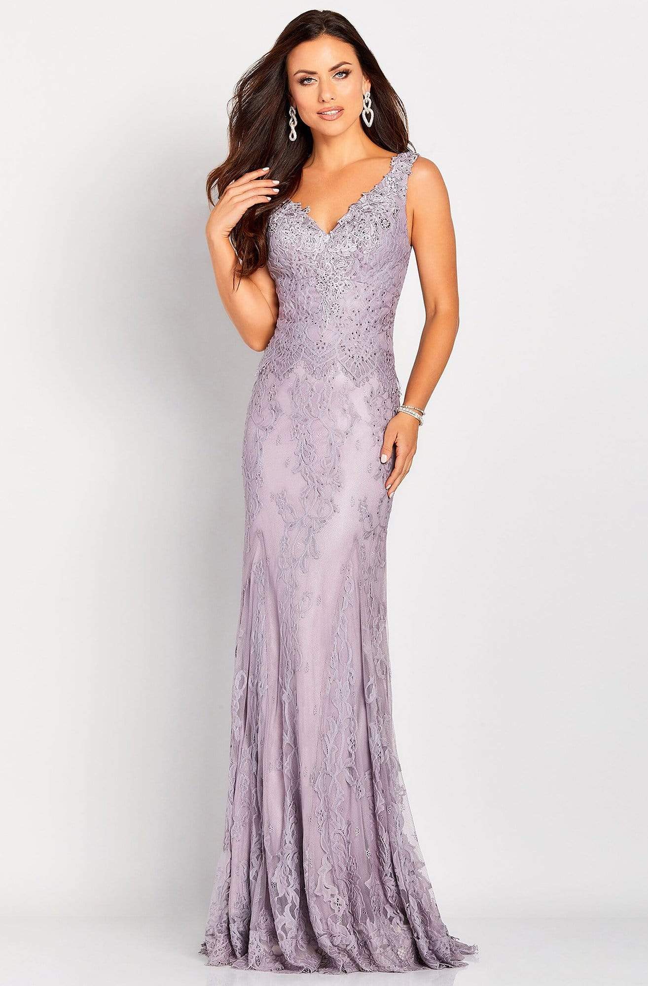 Cameron Blake - 119662 Versatile Jeweled Lace Sheath Gown
