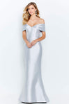 Floor Length Mermaid Natural Waistline Off the Shoulder Fitted Evening Dress with a Brush/Sweep Train