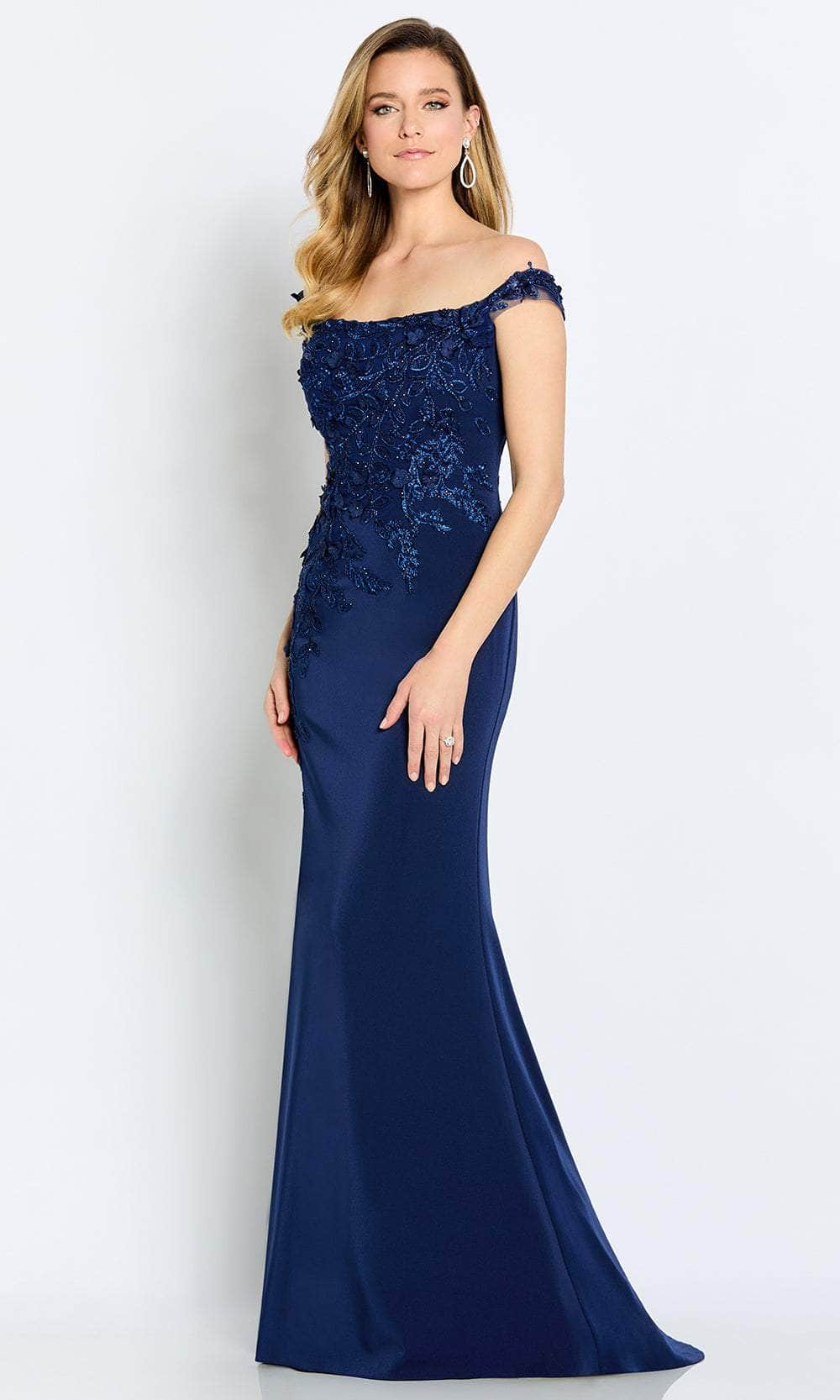 Cameron Blake CB102 - Off Shoulder Sheath Evening Gown
