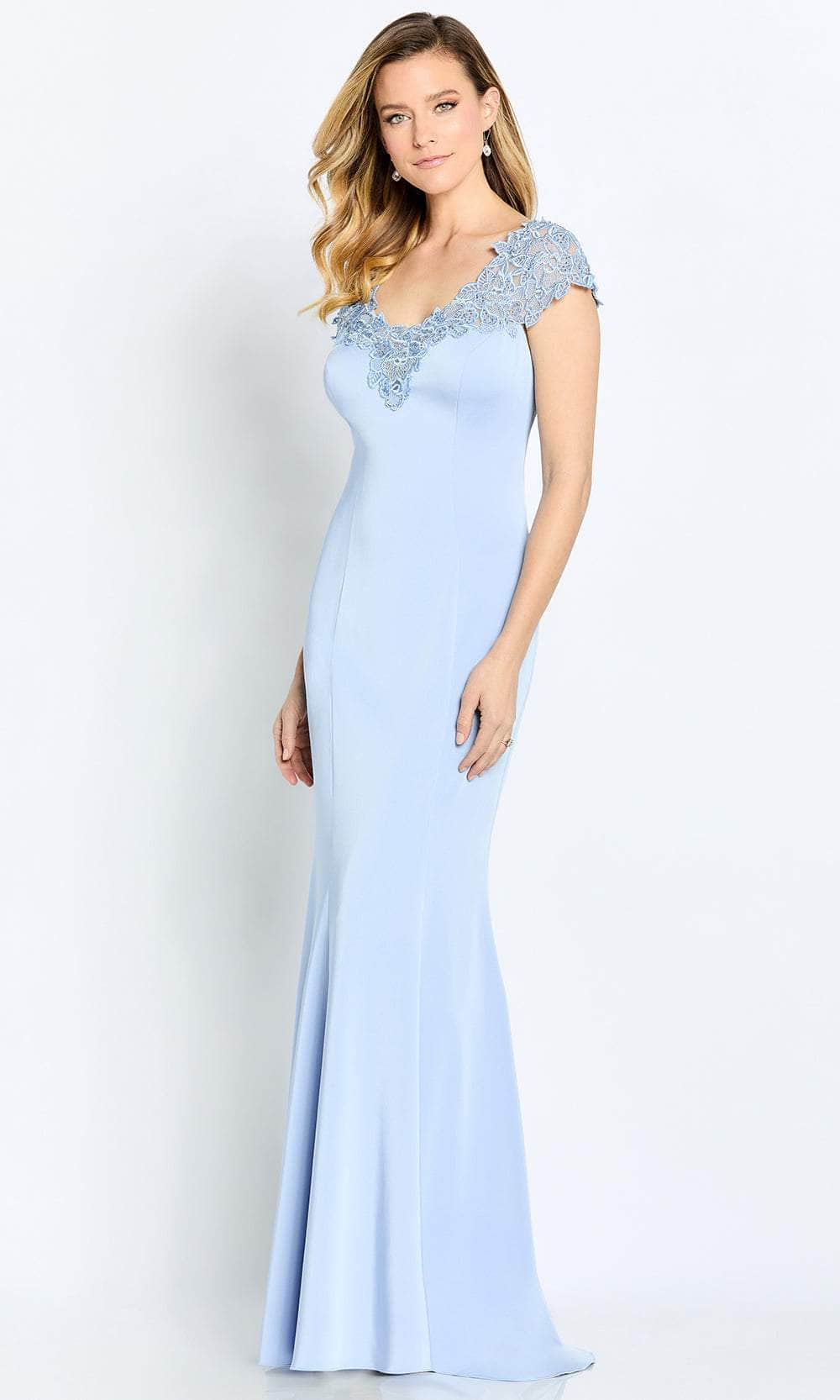 Cameron Blake CB112 - Laced Neckline Formal Mother of the Bride Gown
