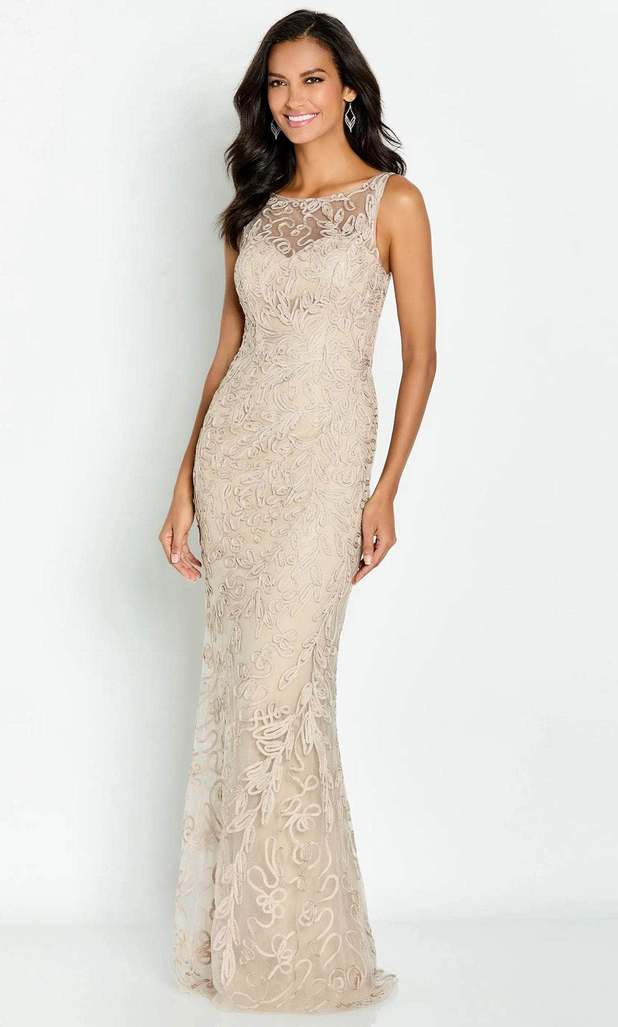 Cameron Blake CB136 - Soutache Illusion Evening Dress
