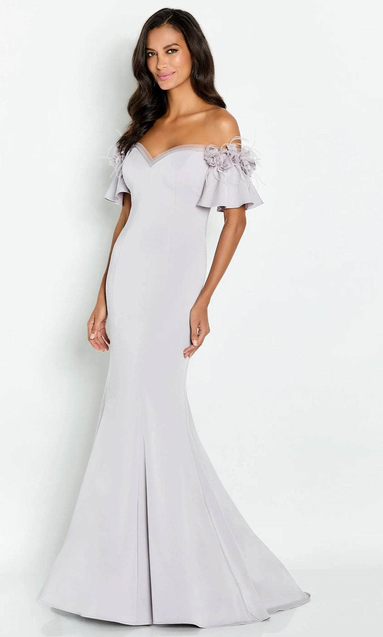 Cameron Blake CB146 - Ruffled Sleeve Mermaid Prom Gown
