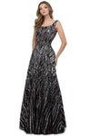 A-line Fitted Sequined Scoop Neck Floor Length Natural Waistline Sleeveless Dress