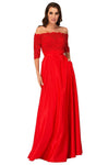 Natural Waistline Straight Neck Lace Off the Shoulder Back Zipper Fitted Beaded Applique Sheath Sheath Dress