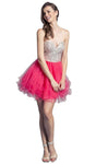 A-line Strapless Natural Waistline Jeweled Lace-Up Sweetheart Cocktail Short Homecoming Dress/Party Dress