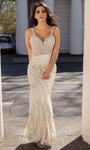 Open-Back Beaded Back Zipper Natural Waistline Sheath Sweetheart Floor Length Sheath Dress