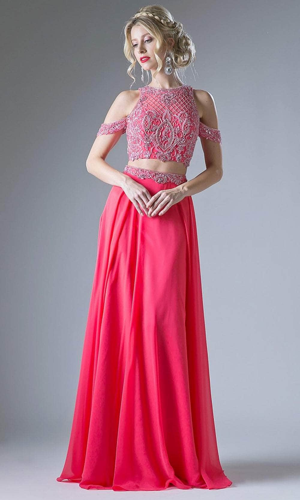 Cinderella Divine 71232 - Two-Piece Beaded Evening Dress
