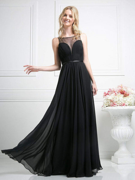 A-line Floor Length Chiffon Scoop Neck Sweetheart Corset Empire Natural Waistline Fitted Cutout Illusion Ruched Sheer Pleated Flowy Back Zipper Belted Sleeveless Evening Dress