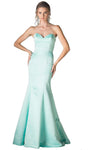 Strapless Sweetheart Open-Back Mermaid Satin Party Dress with a Brush/Sweep Train