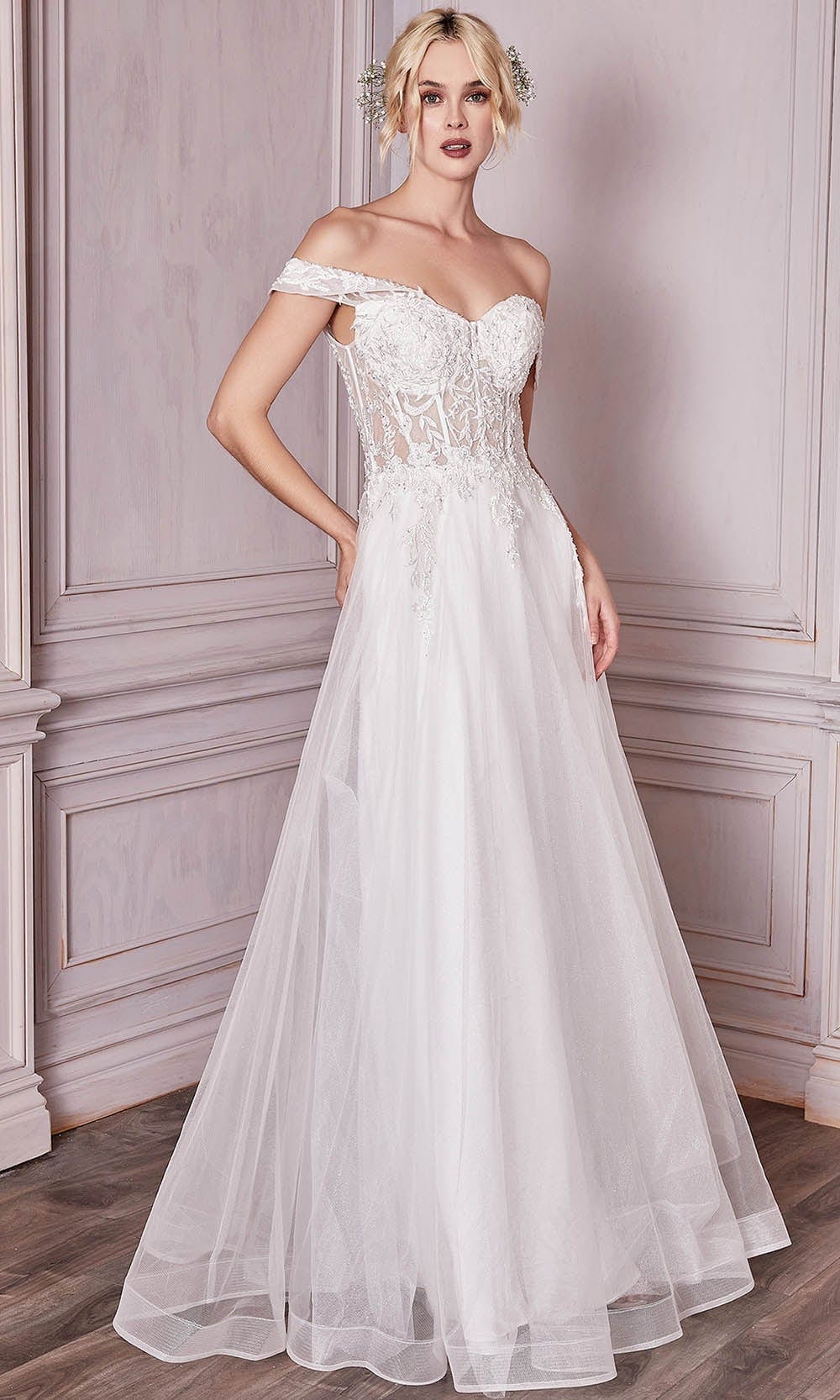 Cinderella Divine Bridal CD961W - A-line Bridal Gown

