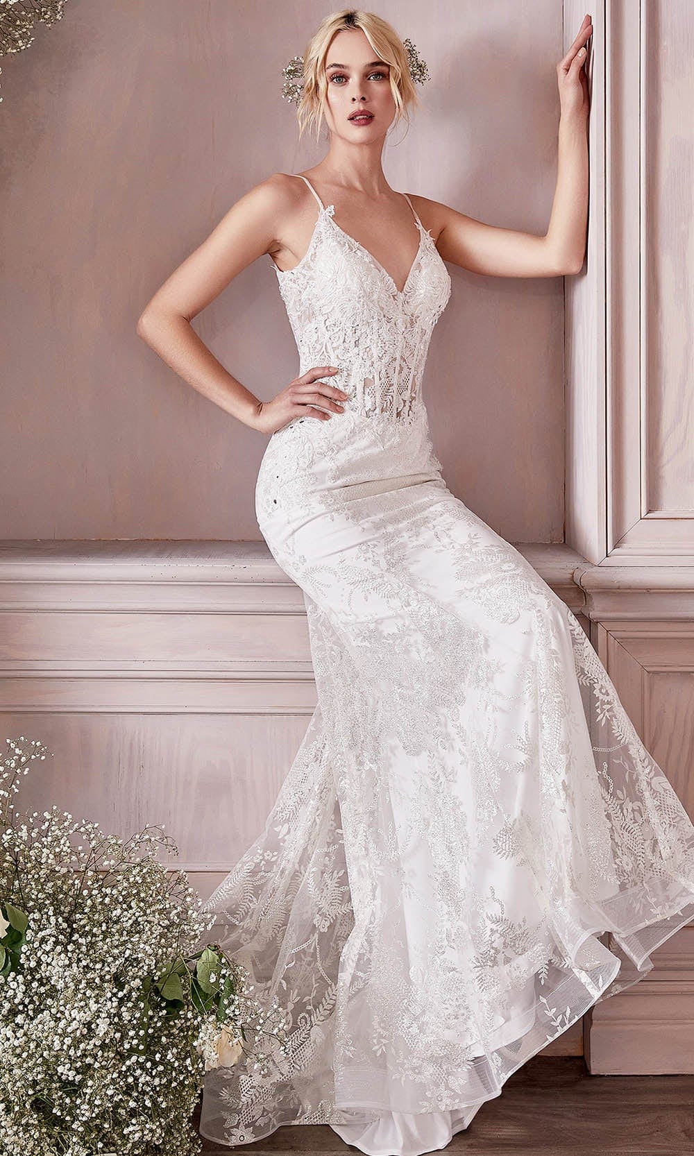 Cinderella Divine Bridal J825W - Vestido de novia con cuello en V -  Caramelo de alta costura