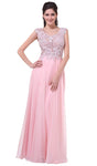 Sophisticated A-line Lace Cap Flutter Sleeves Sweetheart Shirred Jeweled Sheer Illusion Floor Length Dress