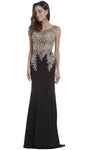 Tall Sheath Illusion Bateau Neck Sweetheart Floor Length Cap Sleeves Sheath Dress/Evening Dress with a Brush/Sweep Train