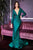 Cinderella Divine - CD0168 Plunging V-Neck Long Sleeve Mermaid Gown Evening Dresses