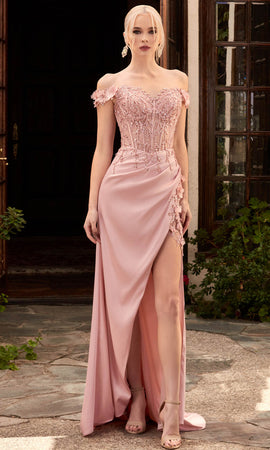 Cinderella Divine Applique Corset Prom Dress