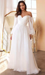 A-line Pleated Open-Back Back Zipper Ruched Sheer Sweetheart Natural Waistline Chiffon Bishop Flutter Sleeves Wedding Dress with a Brush/Sweep Train