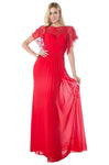 Sophisticated Floor Length Sheath Pleated Back Zipper Natural Waistline Bell Sleeves Bateau Neck Sweetheart Sheath Dress