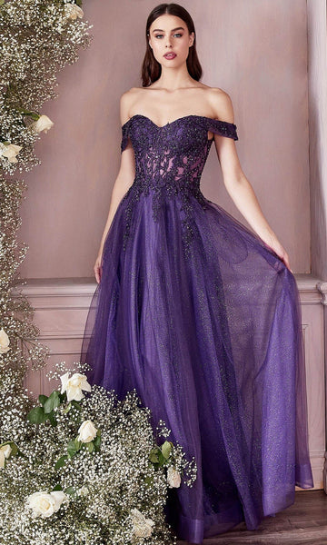 A-line Lace Corset Natural Waistline Floral Print Off the Shoulder Floor Length Applique Beaded Lace-Up Evening Dress/Bridesmaid Dress/Mother-of-the-Bride Dress/Prom Dress