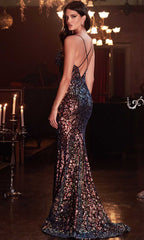 Cinderella Divine CD972 - Sequined Mermaid Gown