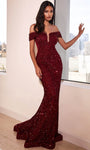 Sweetheart Illusion Sequined Open-Back Sheath Natural Waistline Off the Shoulder Spaghetti Strap Sheath Dress/Evening Dress/Bridesmaid Dress/Mother-of-the-Bride Dress/Prom Dress with a Brush/Sweep Tra