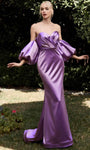 Mermaid Back Zipper Natural Waistline Satin Sweetheart Puff Sleeves Sleeves Off the Shoulder Dress