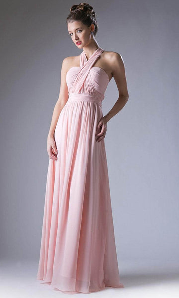 A-line Natural Waistline Floor Length Chiffon Flowy Ruched Evening Dress