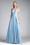 Sophisticated A-line Sleeveless Gathered Sheer Illusion Sweetheart Chiffon Dress by Cinderella Divine