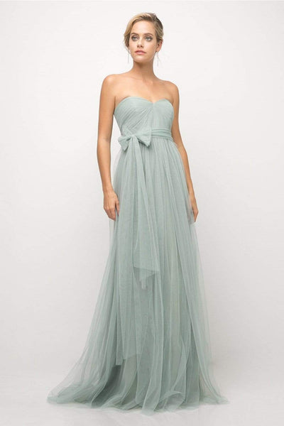 A-line Strapless Floor Length Tulle Ruched Sheer Fitted Back Zipper Pleated Open-Back Sweetheart Natural Waistline Dress