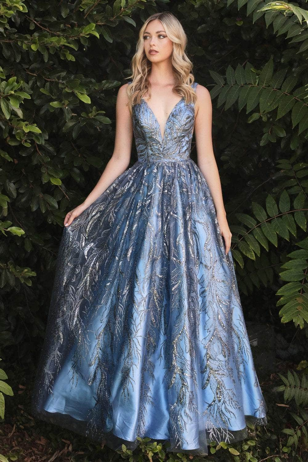 Cinderella Divine - J812 Glitter Embellished Junior Prom A-Line Gown
