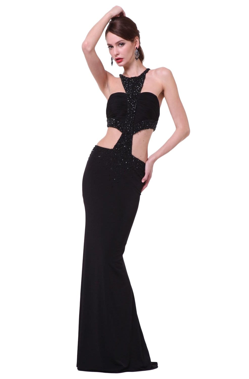 Cinderella Divine - JC4154 Beaded Novelty Long Sheath Dress
