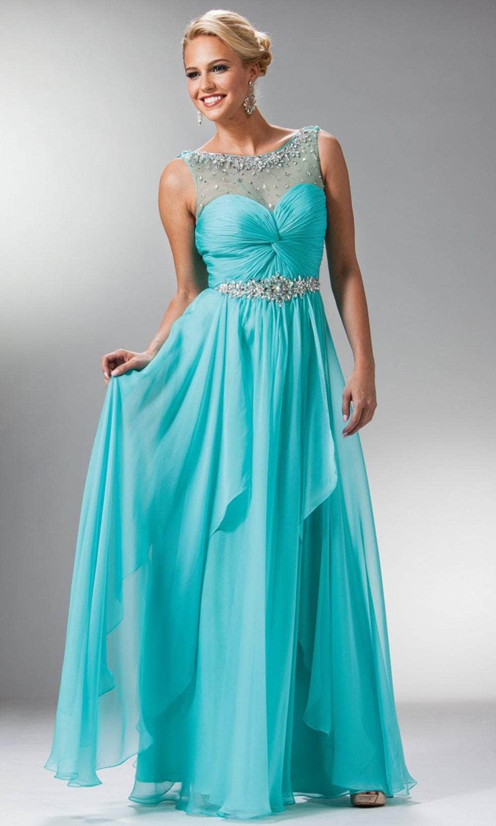 Cinderella Divine JC908 - Embellished Illusion Evening Dress