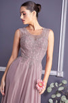 Tall A-line Applique Jeweled Illusion Sheer Sweetheart Floor Length Flutter Sleeves Evening Dress