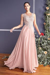 Tall A-line Illusion Sheer Jeweled Applique Flutter Sleeves Floor Length Sweetheart Evening Dress